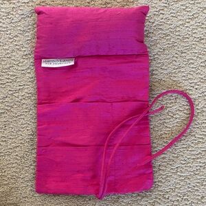 Martin & Barnett Pink Silk Jewelry Roll